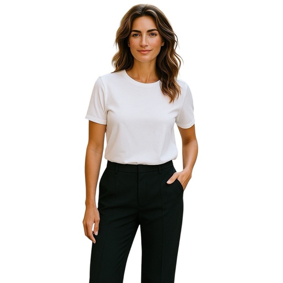New Calvin Klein High Rise Straight Leg Dress Pants Classic Black - Size 8P - Picture 1 of 14